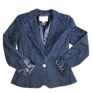 Banana Republic Navy Eyelet Blazer